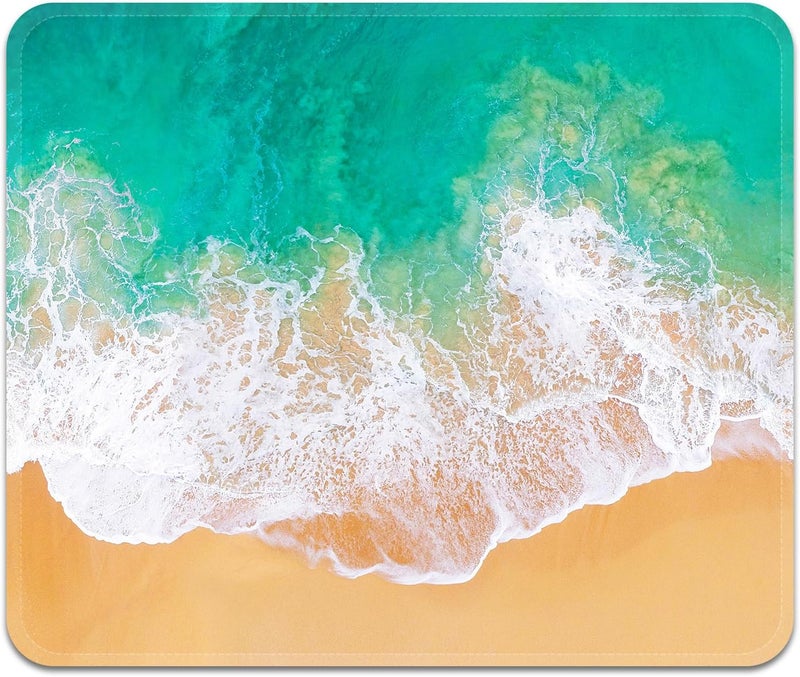 FROGIGO Square Mouse Pad with Stitched Edge, Premium Mousepad Washable Cloth. Computer Mouse Pad with Non-Slip Rubber Base, Mouse Pads for Computers Laptop Mouse 9.25x7.75x0.12 inch-Beach2 - Image 1
